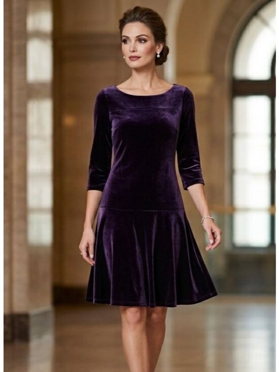 Vini Kawen Dresses & Skirts - Women's - Vini Kawen Purple Velvet Dress, Size Large